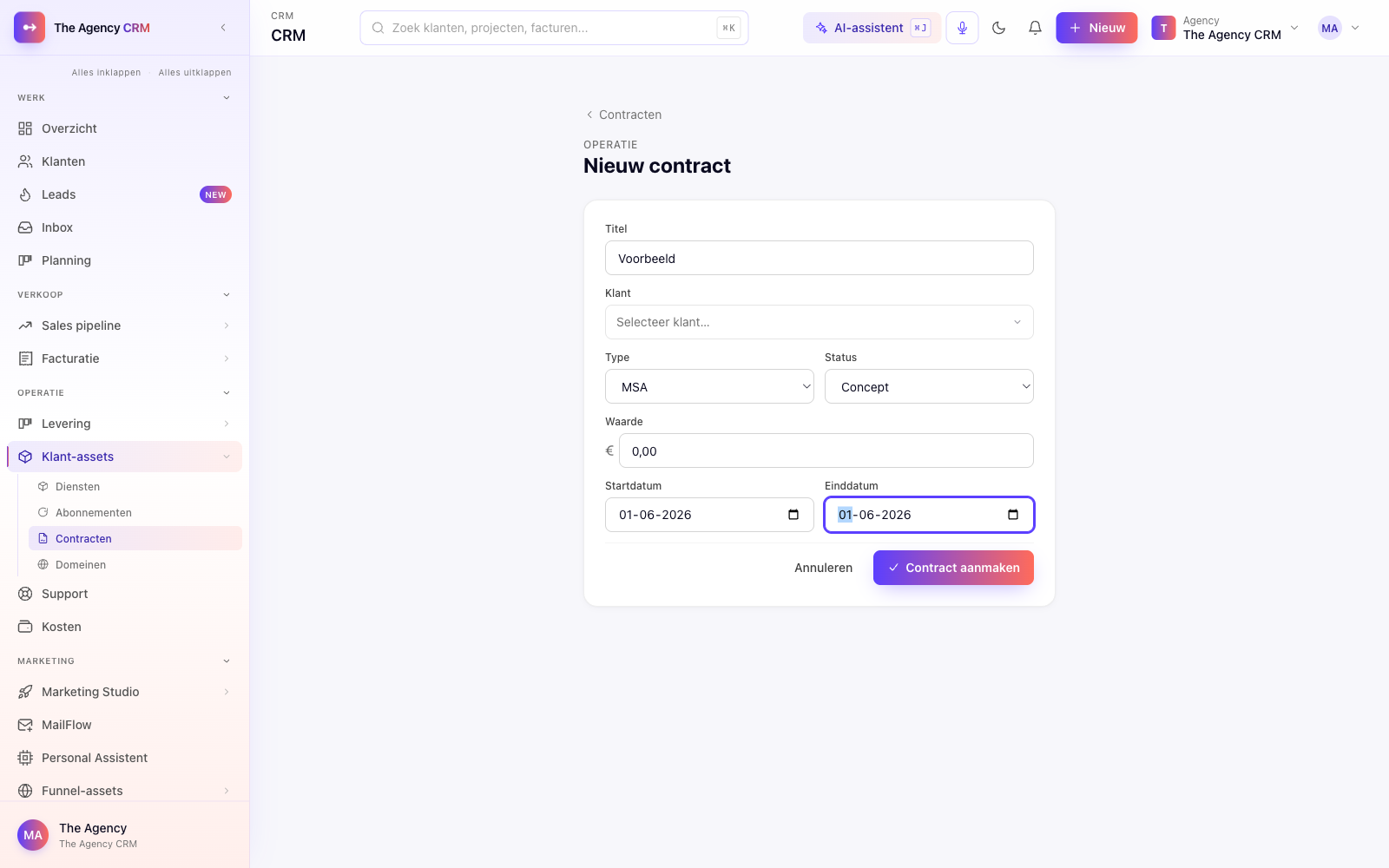 Nieuw contract