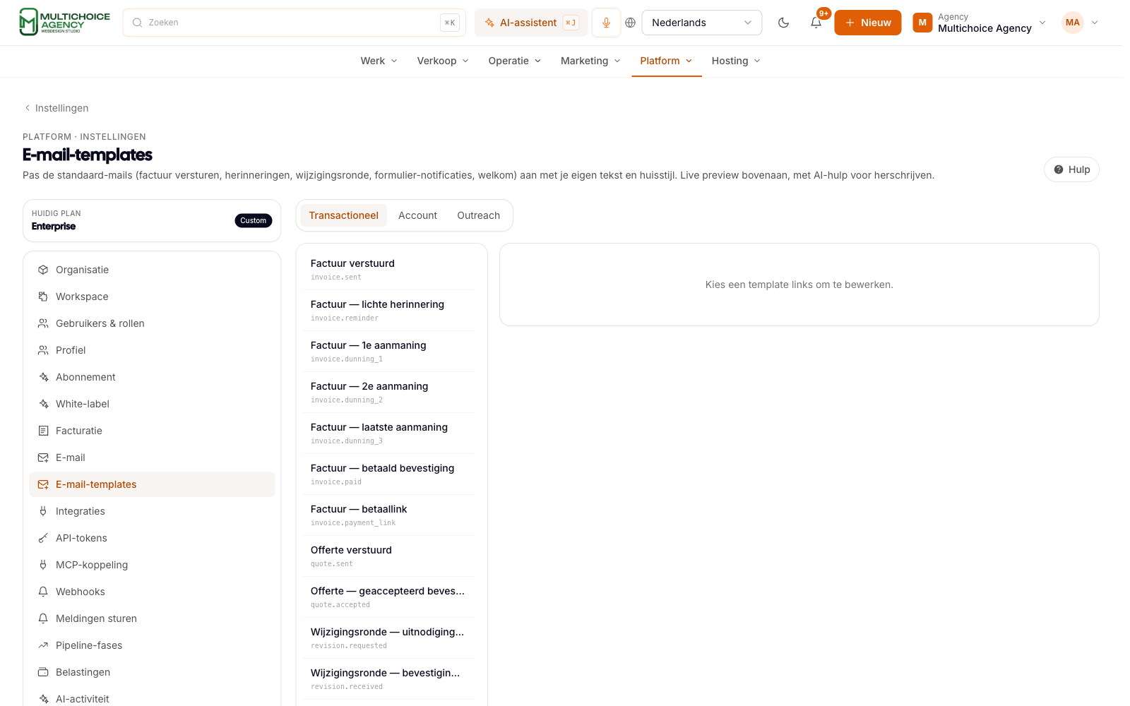 E-mailsjablonen