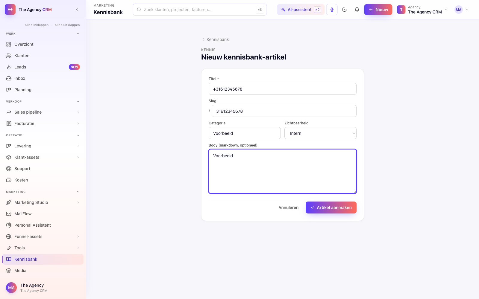 Nieuw artikel