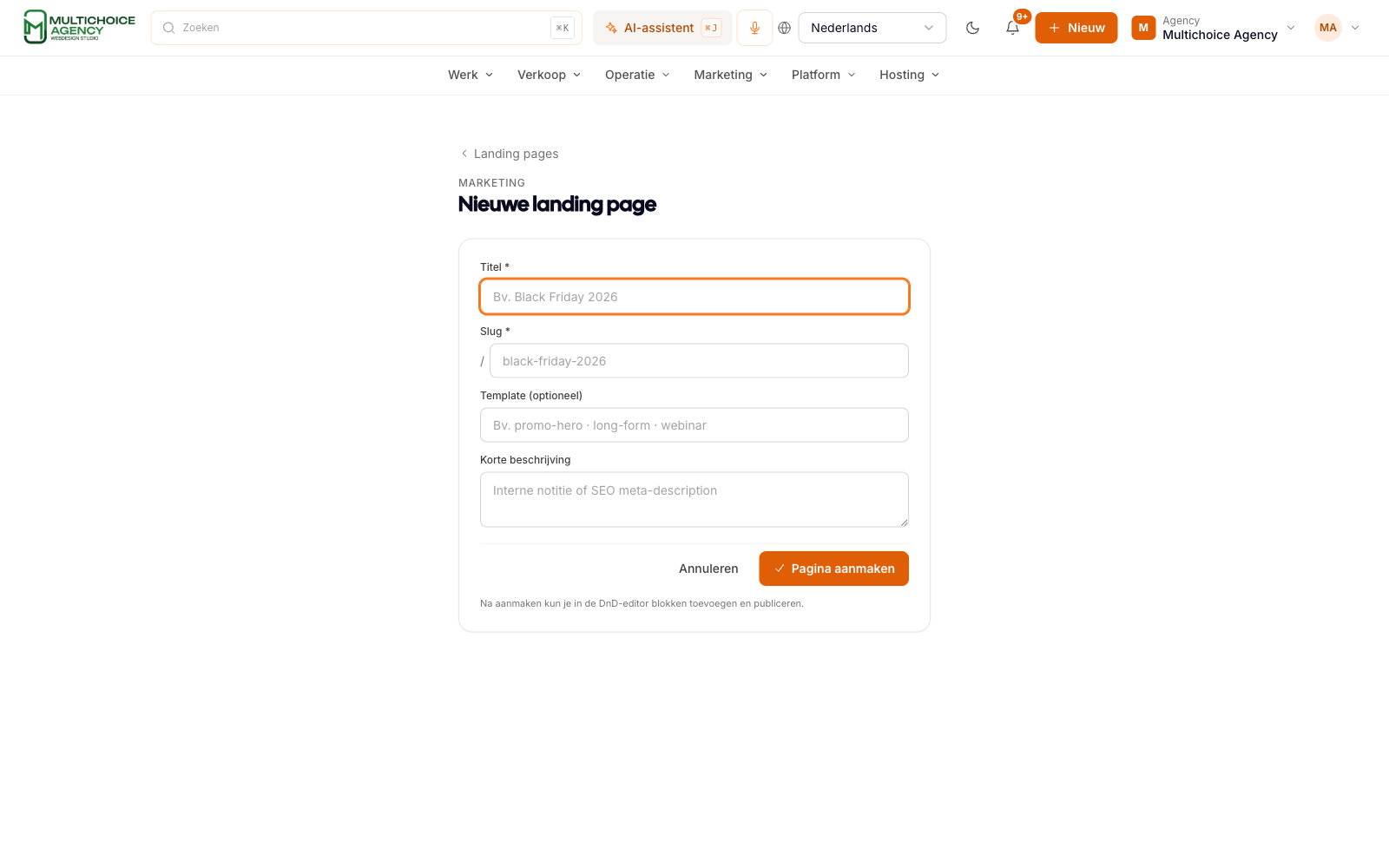 Nieuwe pagina
