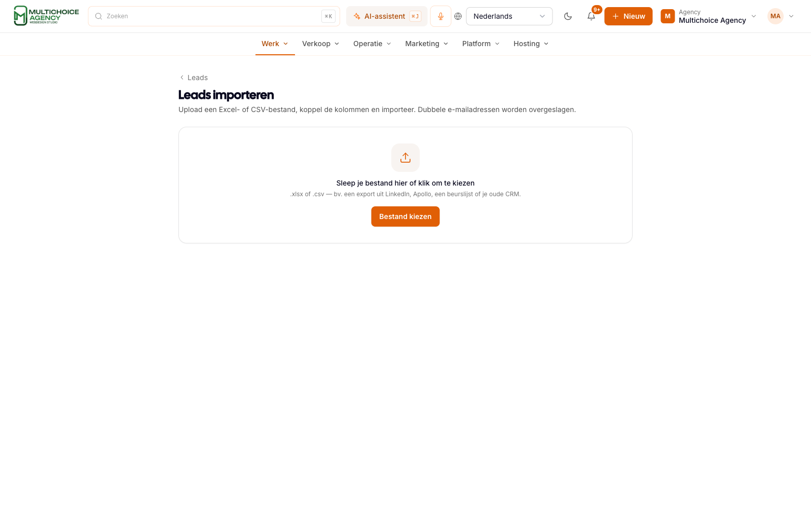 Leads importeren