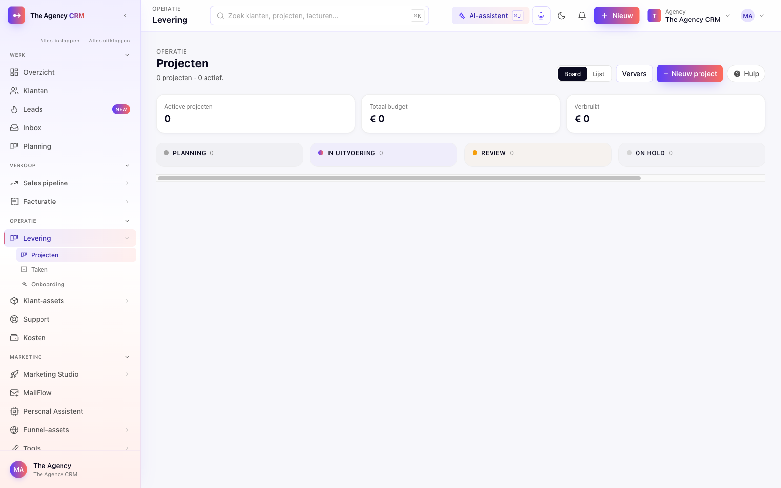 Offerte, project en factuur — allemaal vanuit één klantprofiel